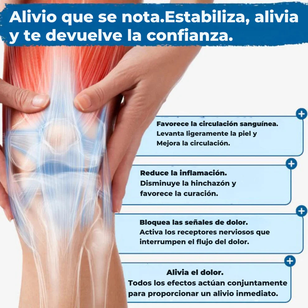 Set x 10 cintas kinesiológicas precortadas con soporte muscular y articular que tú mismo te aplicas en segundos.