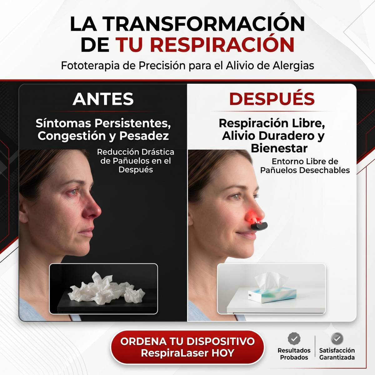 RespiraLaser: Nariz despejada en 10 min, menos estornudos matutinos. ¡50% de descuento + Pago Contra Entrega solo por hoy!