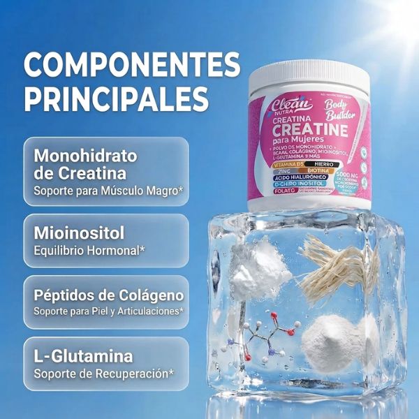 Clean Nutra Creatina para Mujeres-Lleva 3 por $159.900 + Envío Gratis + Pago Contra Entrega🎁