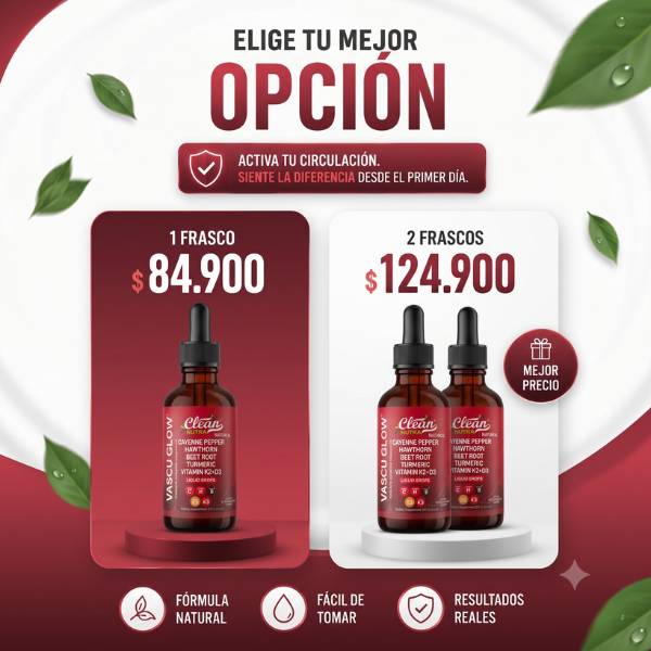 Vascu Glow: Energía y Circulación Saludable Cada Día — 🎁Lleva 2 con Descuento Especial
