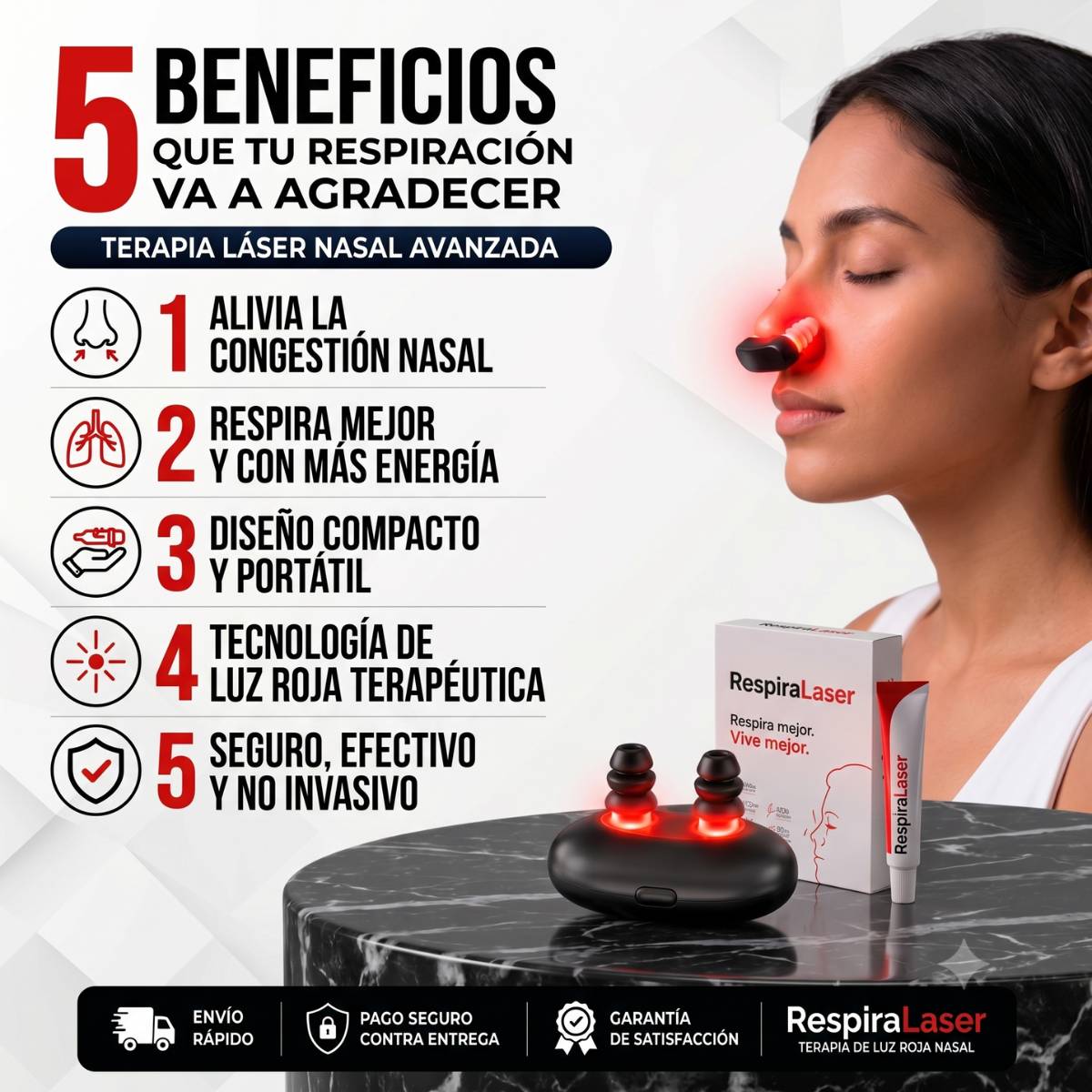 RespiraLaser: Nariz despejada en 10 min, menos estornudos matutinos. ¡50% de descuento + Pago Contra Entrega solo por hoy!