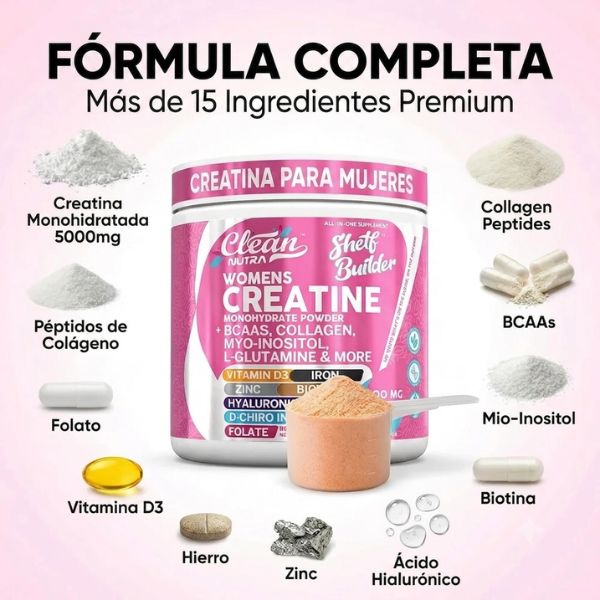 Clean Nutra Creatina para Mujeres-Lleva 3 por $159.900 + Envío Gratis + Pago Contra Entrega🎁