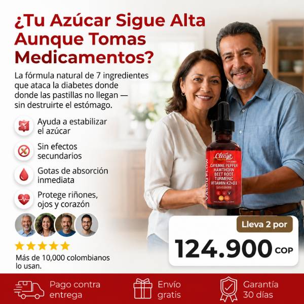 Vascu Glow: Controla el Azúcar y Mantiene una Circulación Saludable  — 🎁Lleva 2 con Descuento Especial