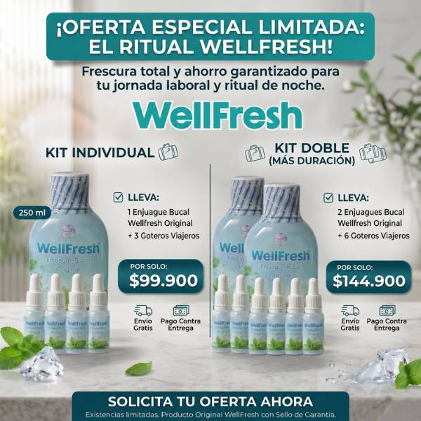 🎁 Wellfresh: Ritual de Frescura en Tu Boca Todo el Día  ✅ Envío Gratis · Pago Contra Entrega · 100% Original